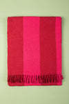Red & Pink Recycled Cotton Wide Stripe Throw