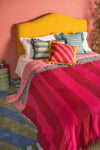 Red & Pink Recycled Cotton Wide Stripe Throw