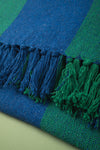 Blue & Green Recycled Cotton Wide Stripe Throw