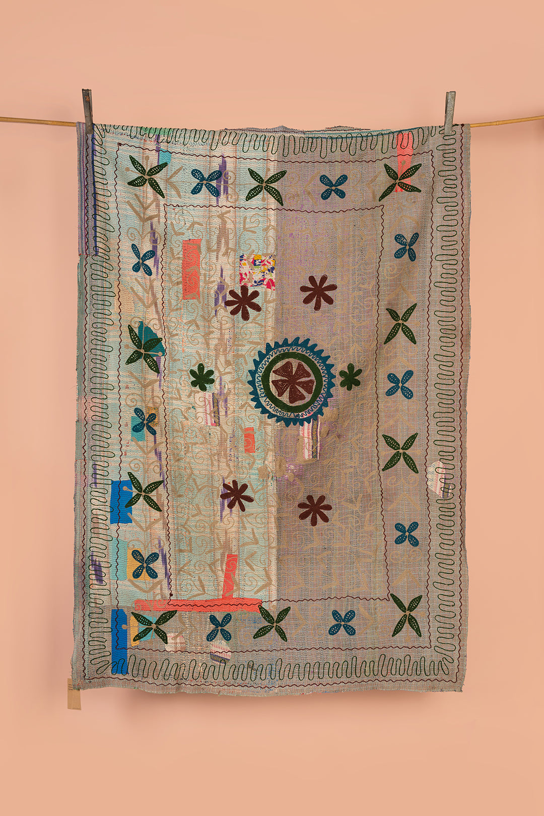 Suzani Embroidered Vintage Kantha Throw - 06