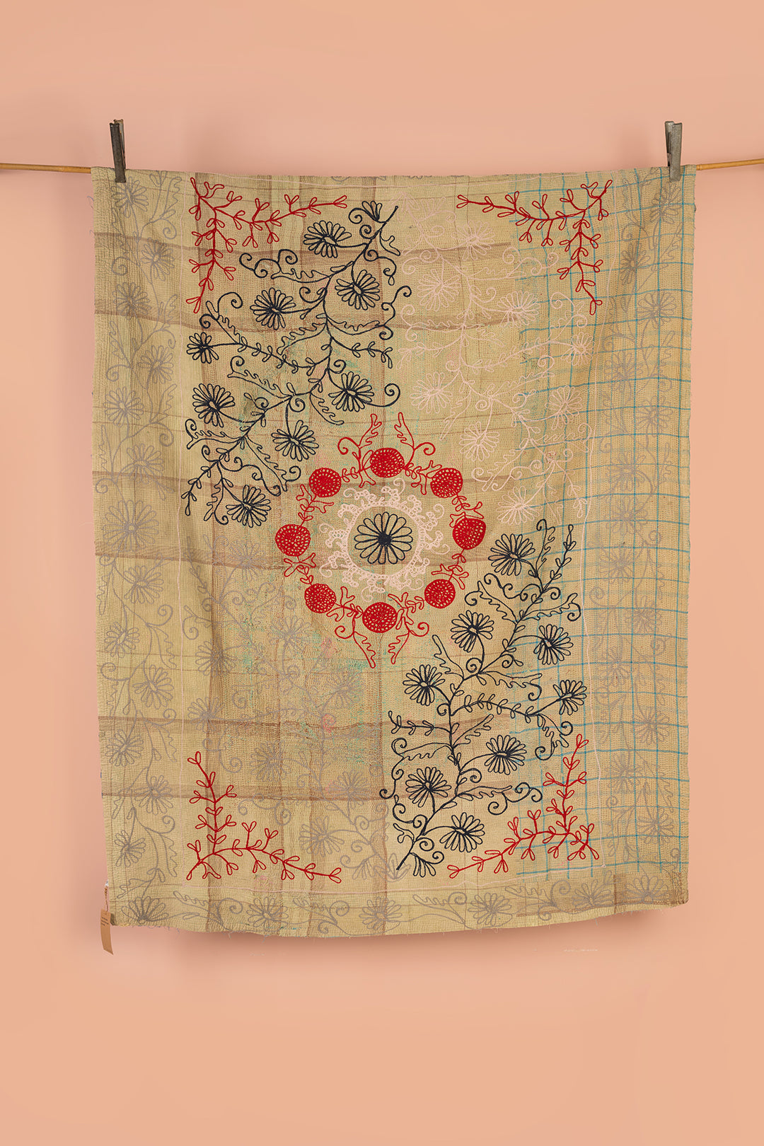 Suzani Embroidered Vintage Kantha Throw - 07