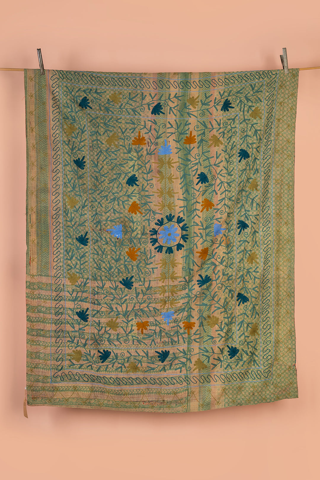 Suzani Embroidered Vintage Kantha Throw - 09