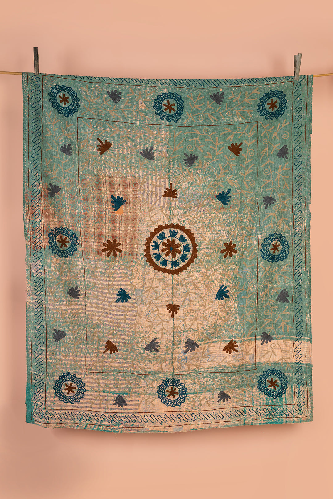 Suzani Embroidered Vintage Kantha Throw - 13