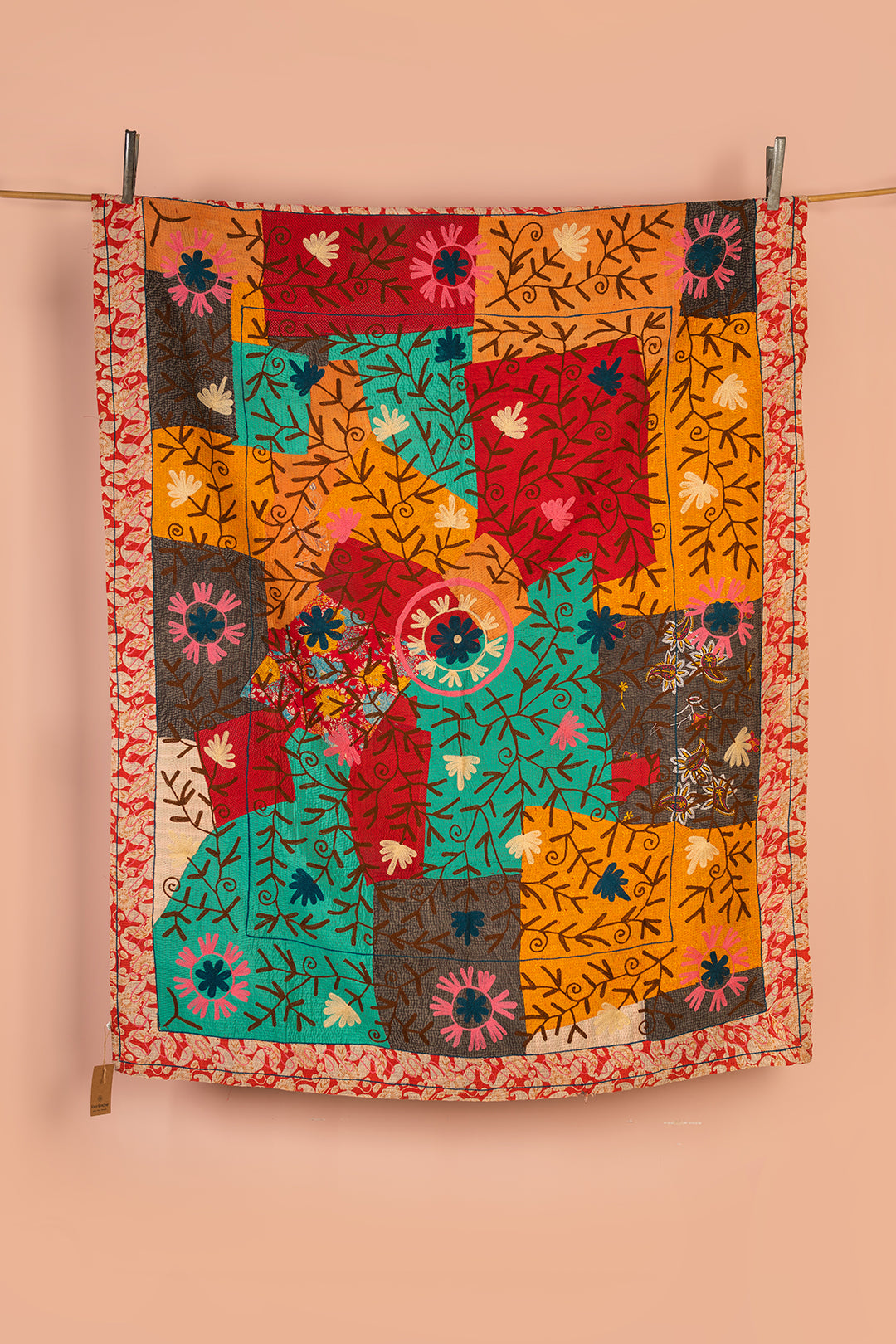 Suzani Embroidered Vintage Kantha Throw - 15