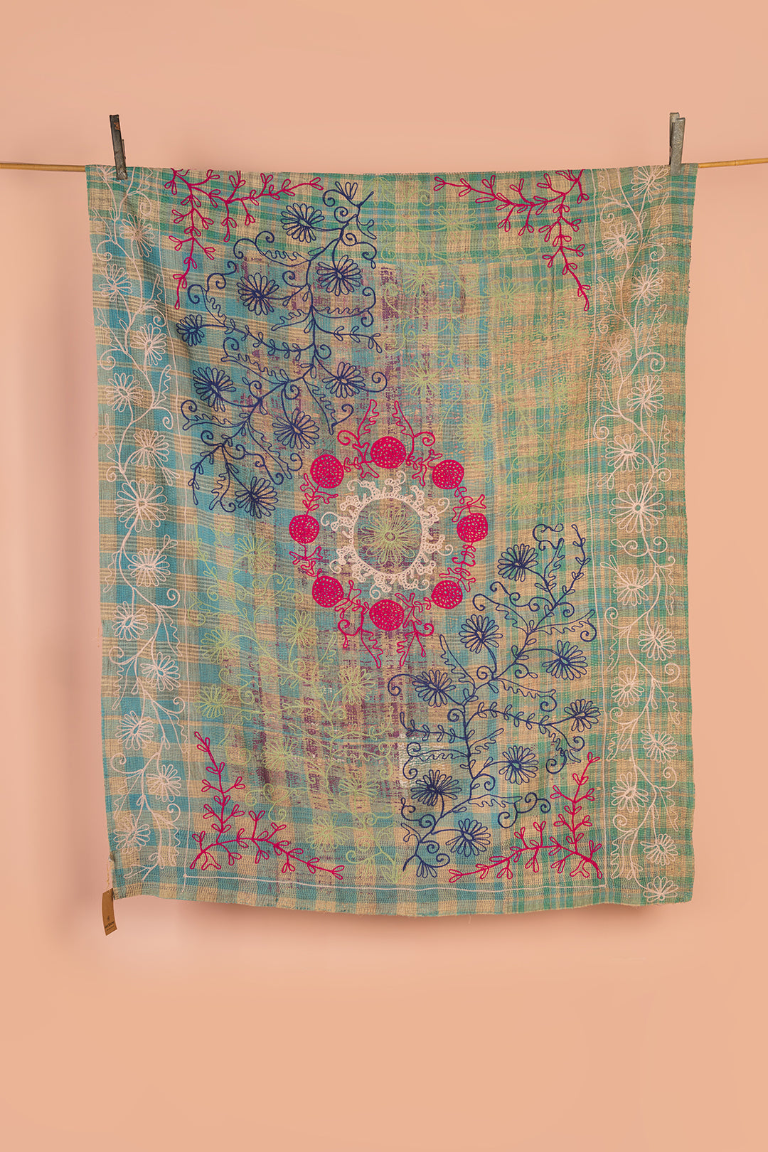 Suzani Embroidered Vintage Kantha Throw - 22