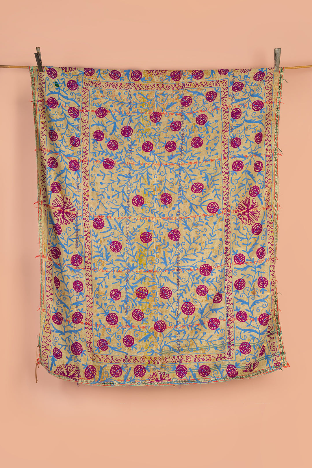 Suzani Embroidered Vintage Kantha Throw - 23