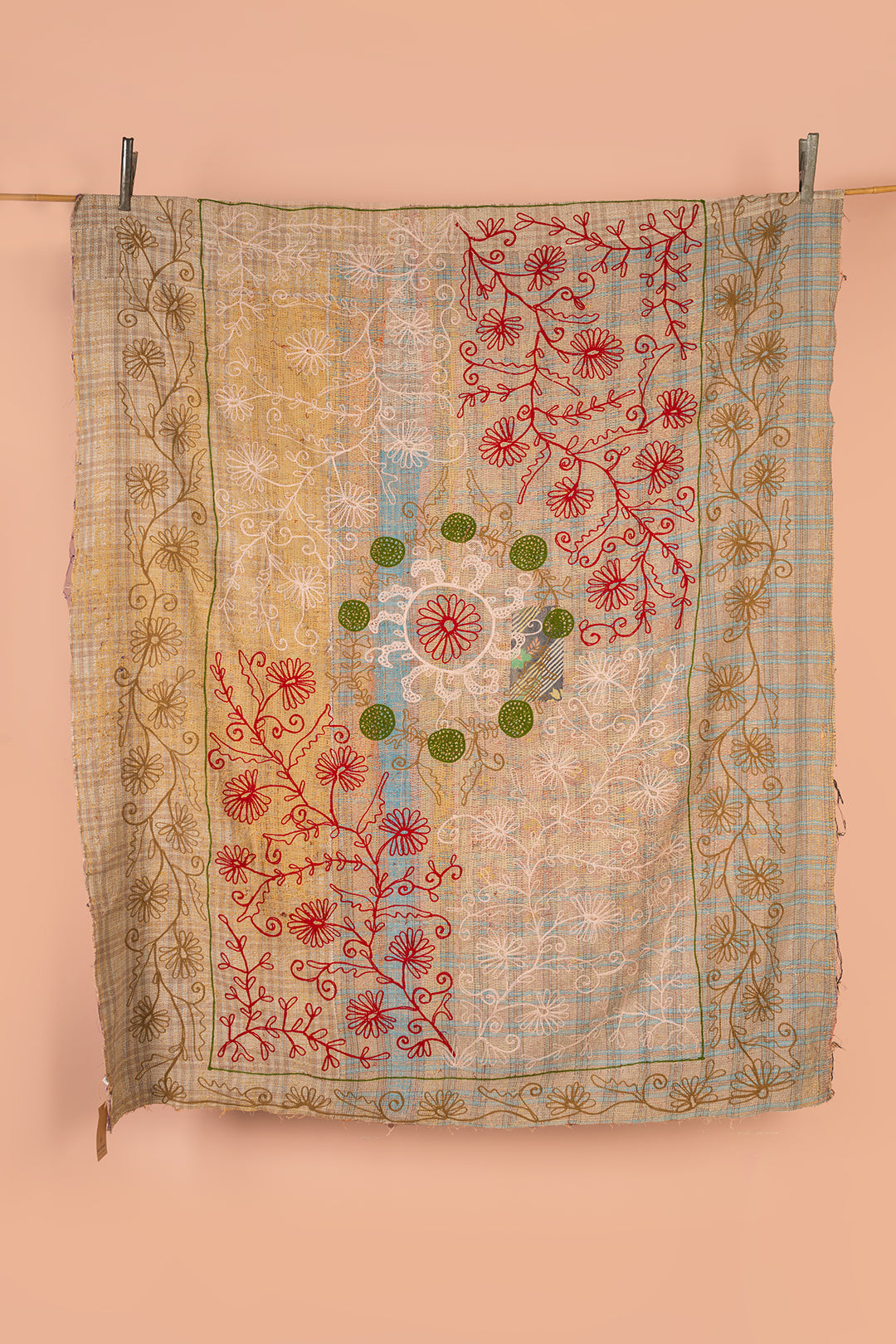 Suzani Embroidered Vintage Kantha Throw - 25
