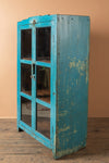 Blue Vintage Wooden Cabinet <p>W:80cm D:37cm H:133cm </p>