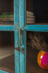 Blue Vintage Wooden Cabinet <p>W:80cm D:37cm H:133cm </p>