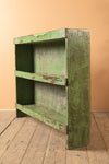 Vintage Green Wooden Shelves <p>W:107.5cm D:23.5cm H:93cm </p>
