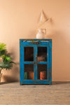 Vintage Blue Glazed Cabinet <p>W:71cm D:33cm H:104cm </p>