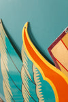 Winged Wheel Metal Fairground Panel - 01