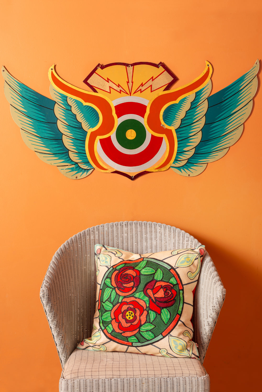 Winged Wheel Metal Fairground Panel - 03