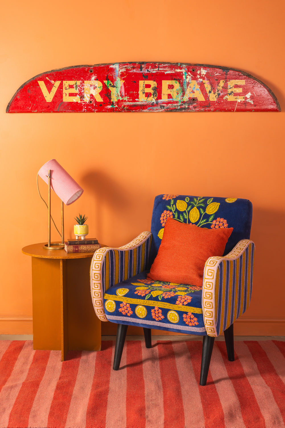 'Very Brave' Wooden Fairground Sign