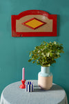 Red & Grey Diamond Mirror Panel - 06