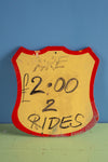 Shield Fairground Ride Fare Sign - 01