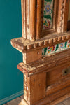Vintage Wooden Wall Mirror with Tiles