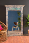 White & Blue Vintage Wall Mirror