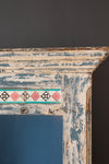 White & Blue Vintage Wall Mirror