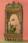 Green & Yellow Ornate Vintage Carved Wall Mirror <p>W:58cm D:10cm H:125cm </p>
