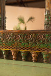Green & Yellow Ornate Vintage Carved Wall Mirror <p>W:58cm D:10cm H:125cm </p>
