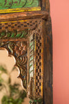 Green & Yellow Ornate Vintage Carved Wall Mirror <p>W:58cm D:10cm H:125cm </p>