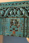 Carved Vintage Blue Wall Mirror <p>W:111cm D:25cm H:110cm </p>