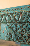 Carved Vintage Blue Wall Mirror <p>W:111cm D:25cm H:110cm </p>