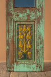 Vintage Green Door Panel Wall Mirror <p>W:34cm D:3cm H:117cm </p>