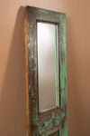 Vintage Green Door Panel Wall Mirror <p>W:34cm D:3cm H:117cm </p>