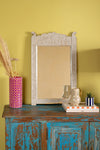 Pale Grey Vintage Carved Wall Mirror <p>W:48cm D:2cm H:76cm </p>