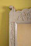Pale Grey Vintage Carved Wall Mirror <p>W:48cm D:2cm H:76cm </p>