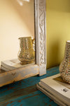 Pale Grey Vintage Carved Wall Mirror <p>W:48cm D:2cm H:76cm </p>