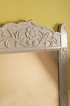 Pale Grey Vintage Carved Wall Mirror <p>W:48cm D:2cm H:76cm </p>
