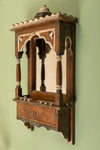 Wooden Vintage Temple Style Wall Mirror <p>W:44cm D:15cm H:78cm </p>