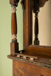 Wooden Vintage Temple Style Wall Mirror <p>W:44cm D:15cm H:78cm </p>