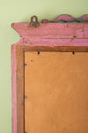 Turquoise & Pink Vintage Wall Mirror <p>W:55cm D:11cm H:66cm </p>
