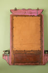 Turquoise & Pink Vintage Wall Mirror <p>W:55cm D:11cm H:66cm </p>