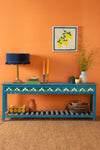 Vintage Blue Tiled Console Table