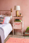 Vintage Cream Metal Side Table