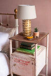 Vintage Cream Metal Side Table