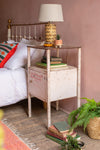 Vintage Cream Metal Side Table
