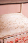 Vintage Cream Metal Side Table