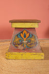 Vintage Colourful Wooden Stool <p>W:44cm D:44cm H:44cm </p> - 01