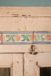 Cream Vintage Almirah with Tiles <p>W:95cm D:34cm H:187cm </p>