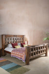 Grand Vintage Wooden Bed <p>W:224cm D:235cm H:152cm </p>