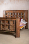 Grand Vintage Wooden Bed <p>W:224cm D:235cm H:152cm </p>