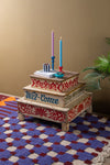 Vintage Decorated Tiered Table <p>W:63cm D:63cm H:50cm </p>