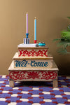 Vintage Decorated Tiered Table <p>W:63cm D:63cm H:50cm </p>