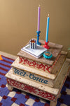 Vintage Decorated Tiered Table <p>W:63cm D:63cm H:50cm </p>